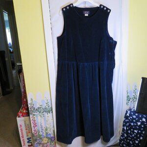 Vintage Allen Solly 100% cotton Navy Blue Corduroy Jumper Dress